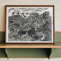 Sea & River Linocut