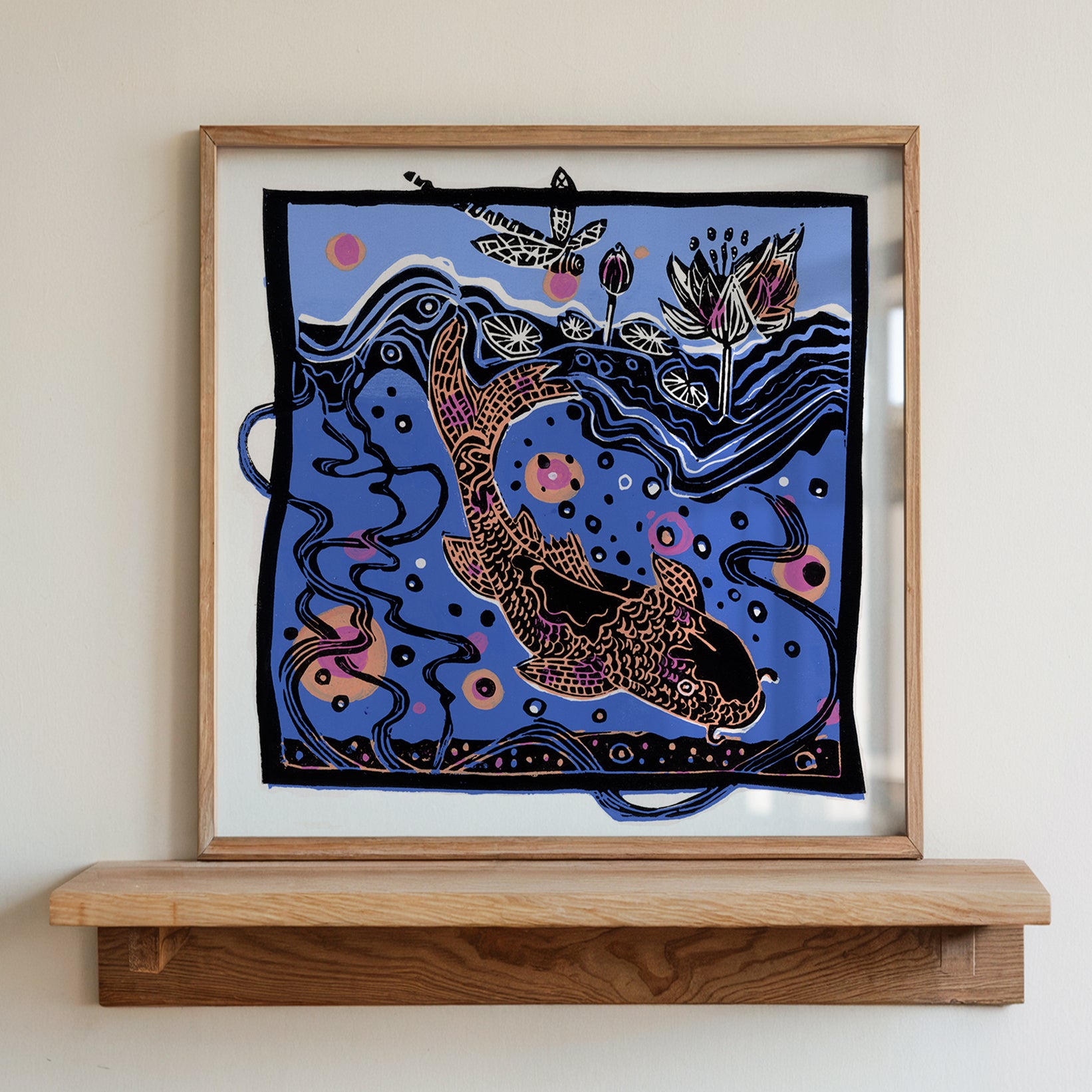 Koi Carp: Linocut