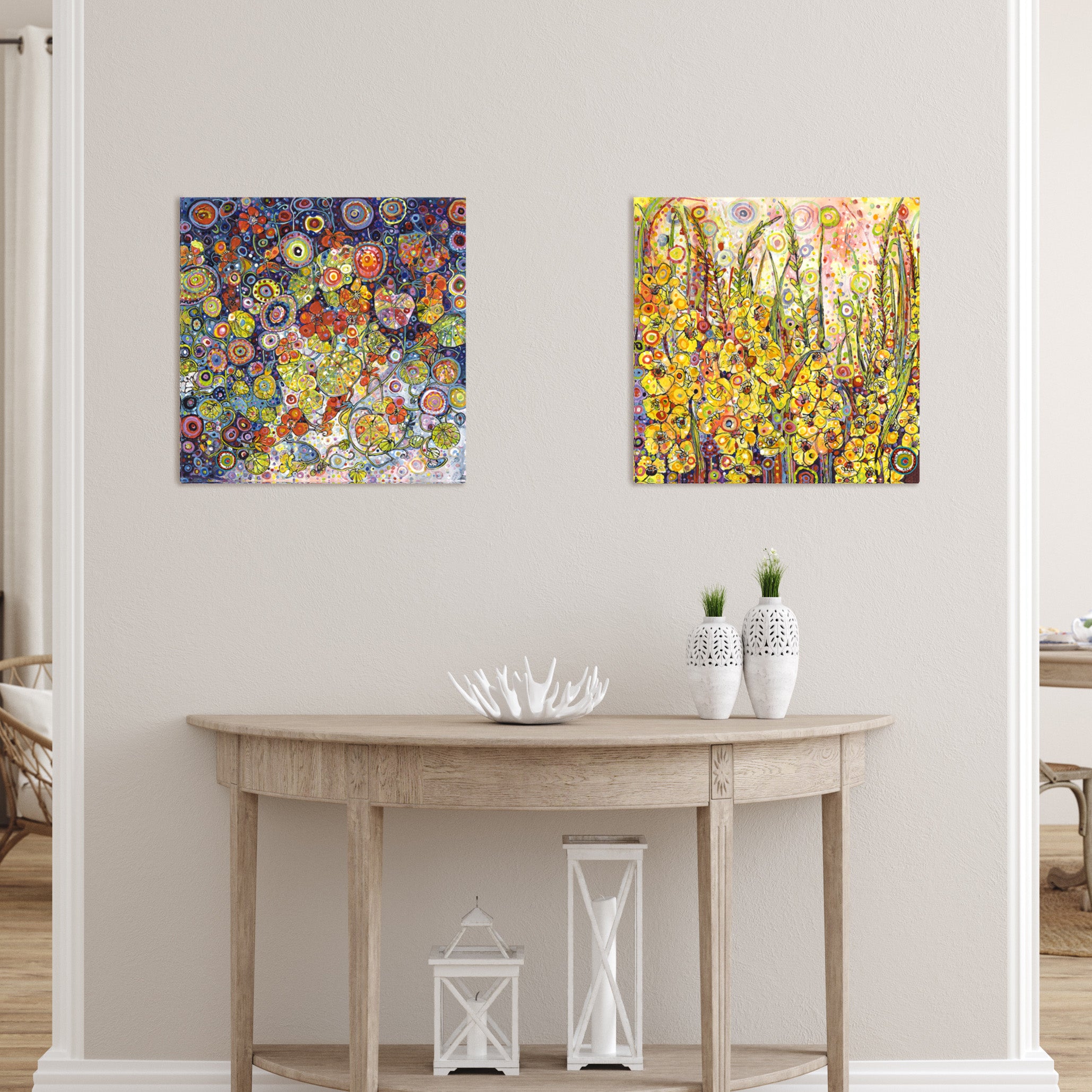 Golden Gladioli Canvas