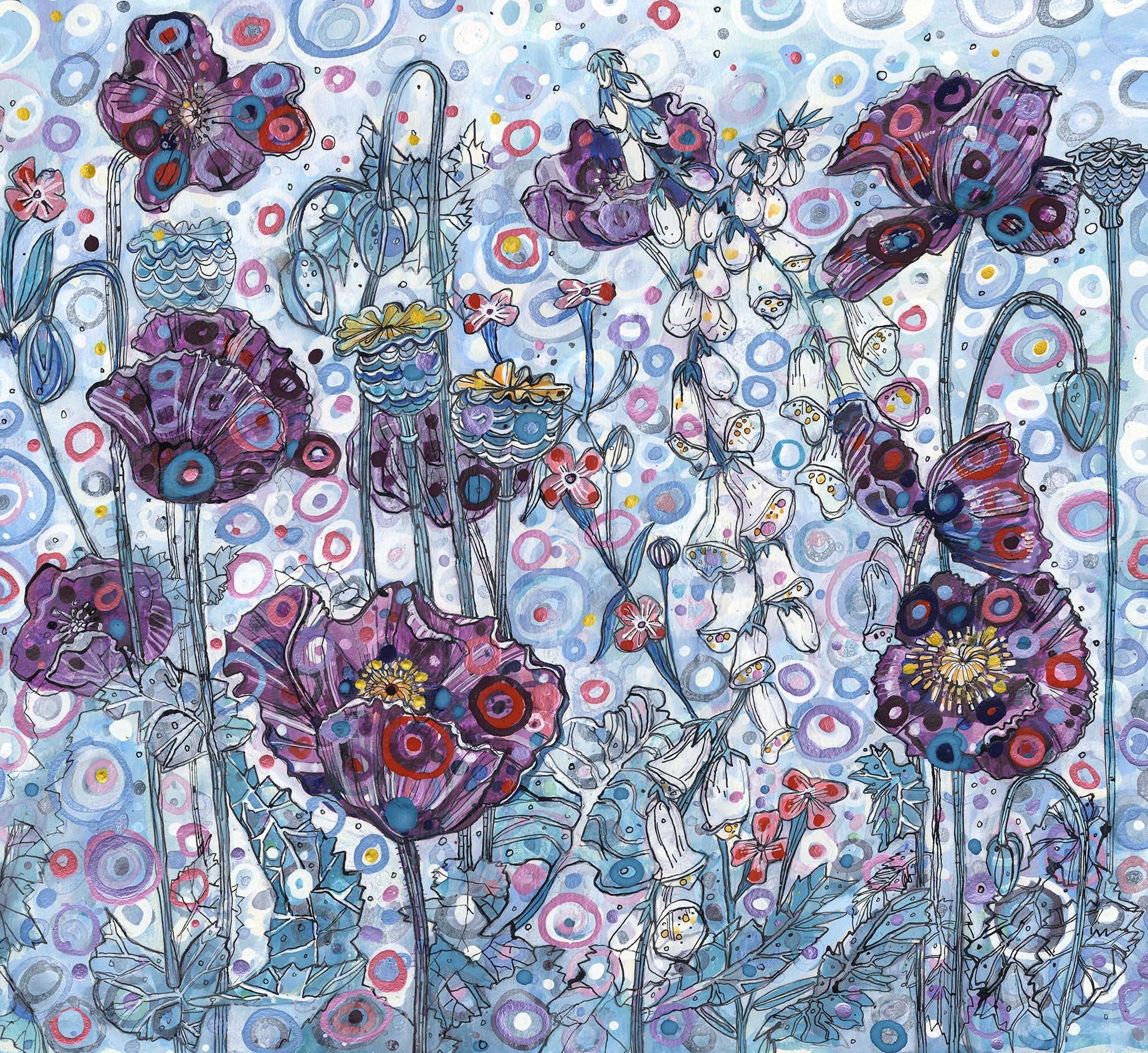 New - Purple poppies Canvas