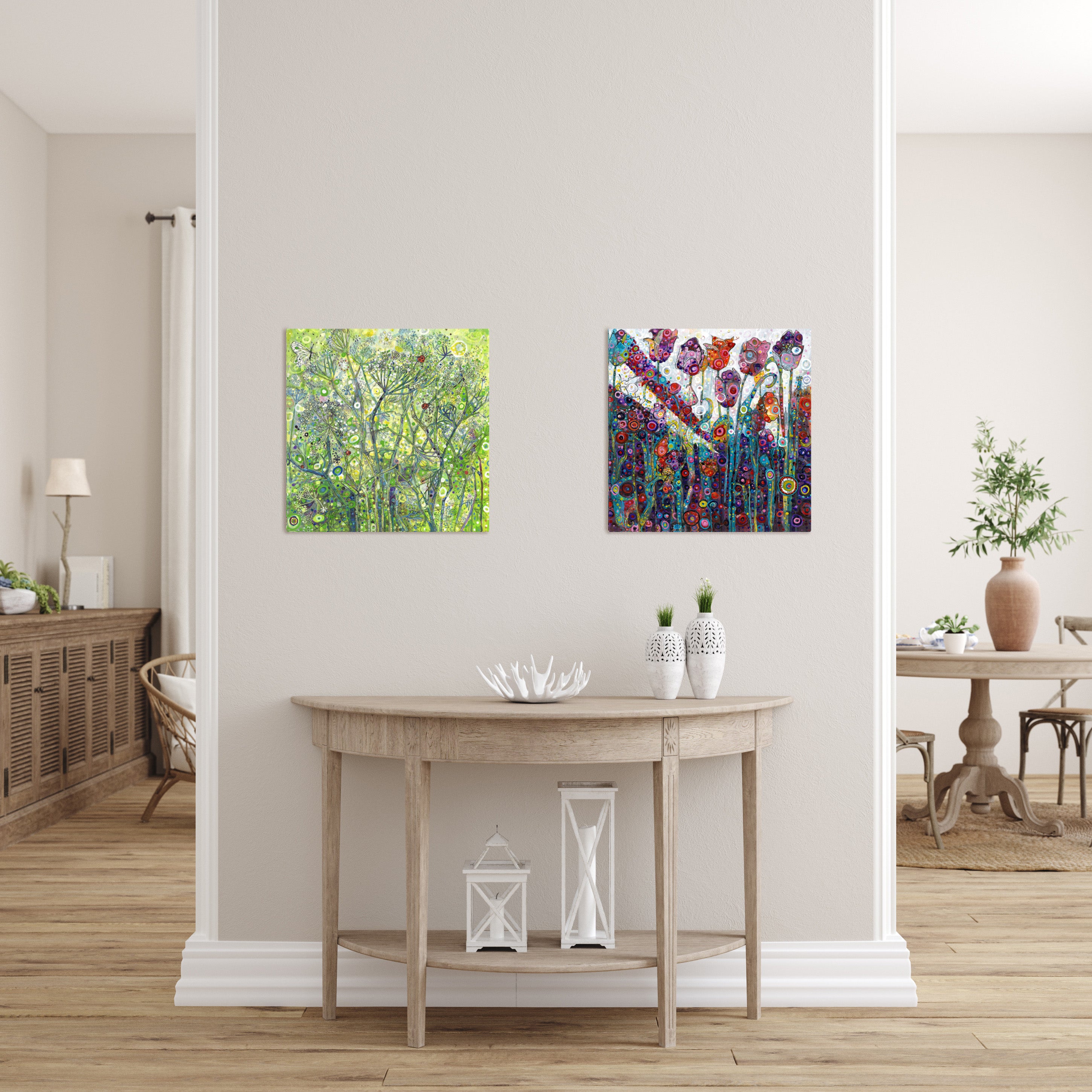 Ladybirds on Fennel Canvas