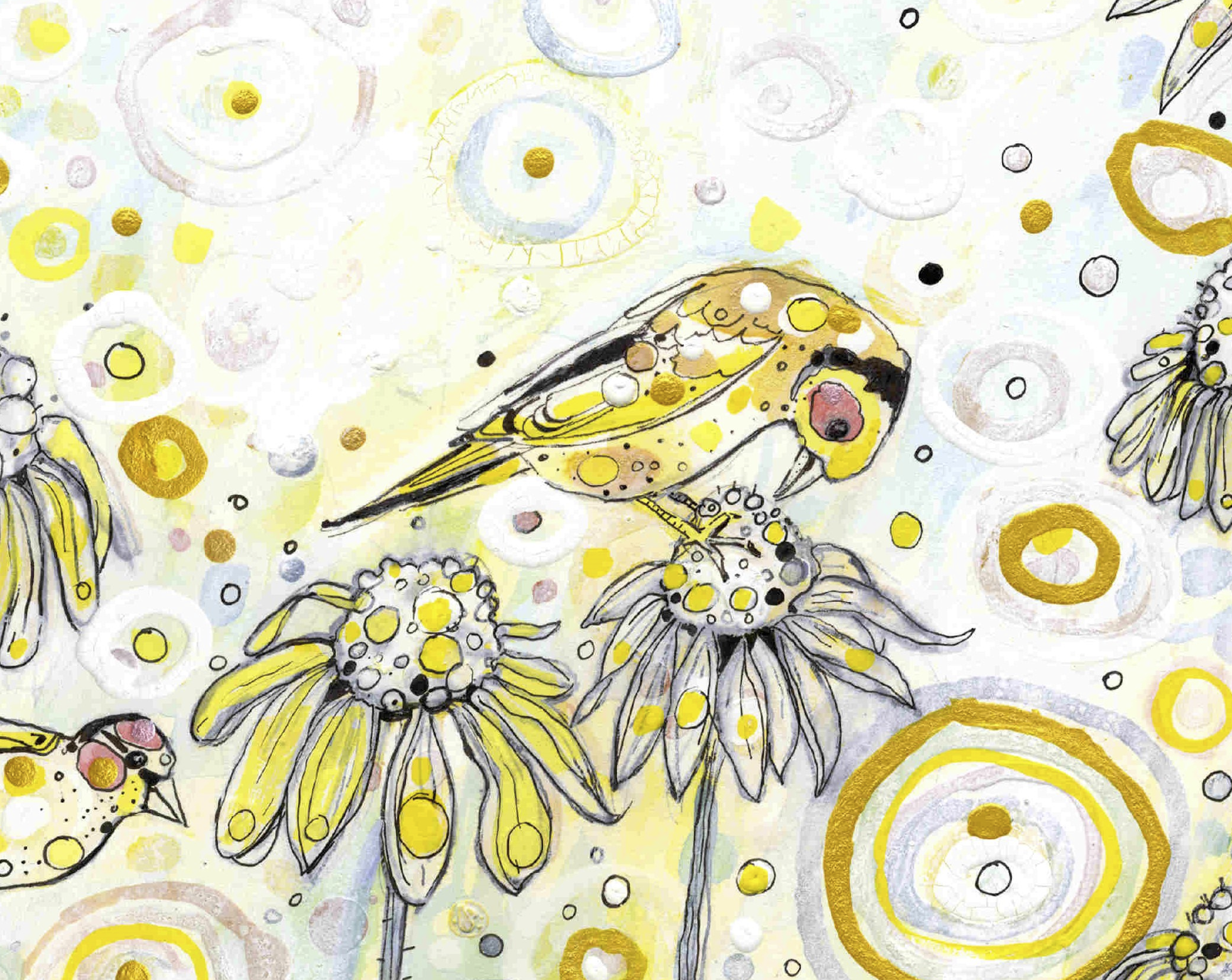 Gold and Alabaster Garden Original