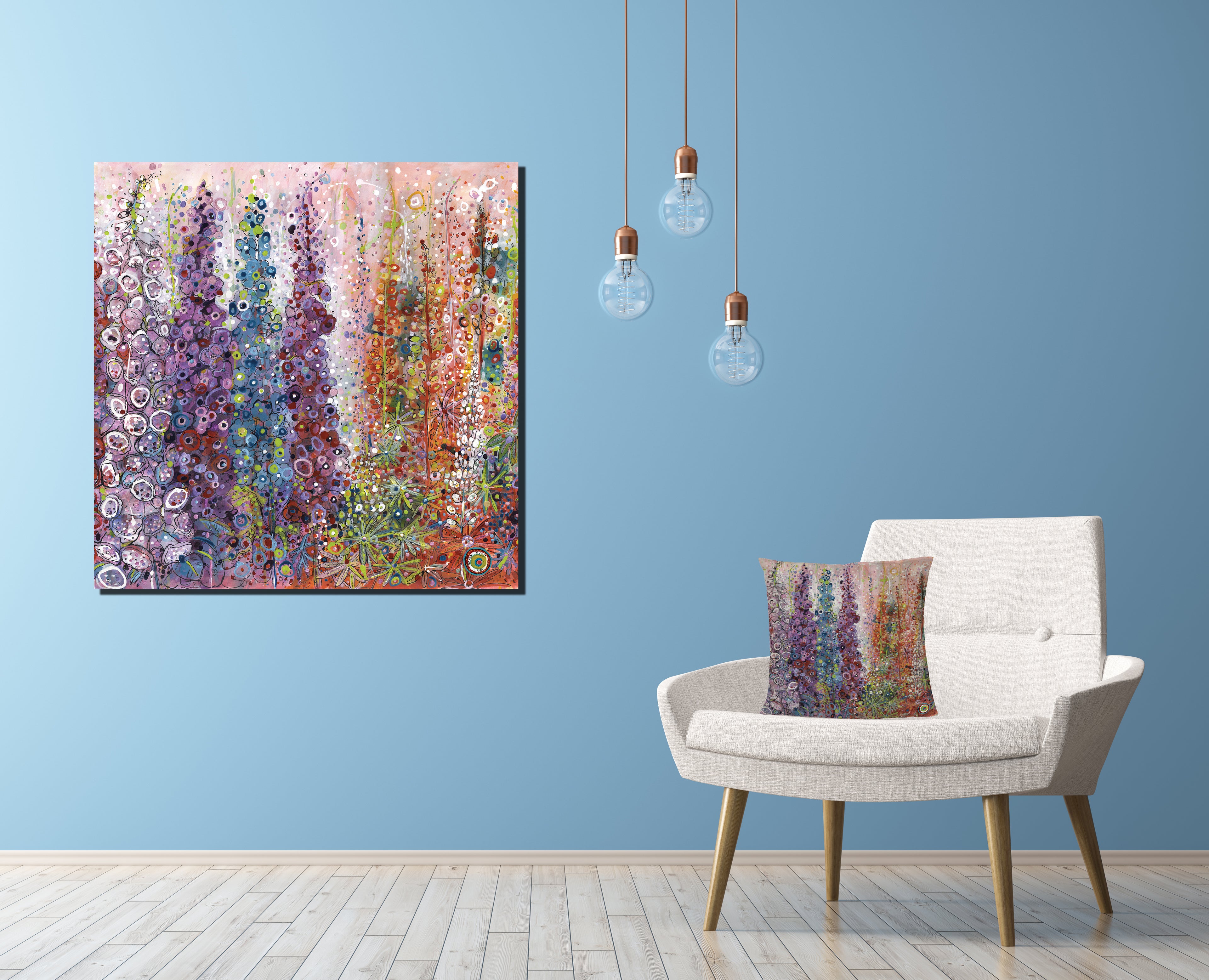 Delphiniums Canvas