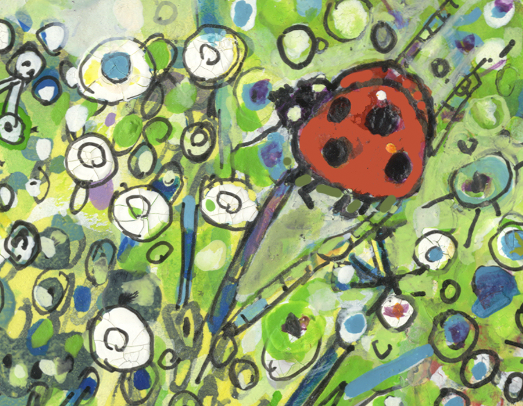 Ladybirds on Fennel Canvas