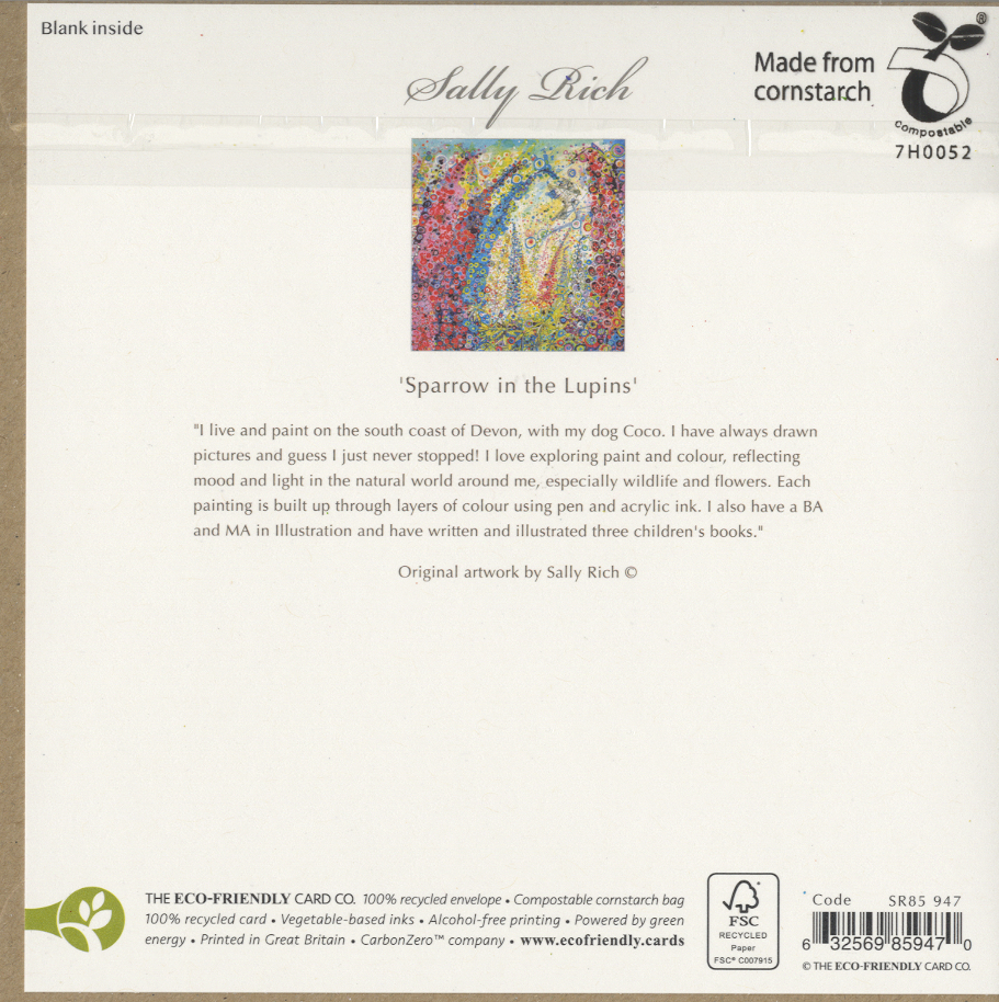 Colour flower card design rear