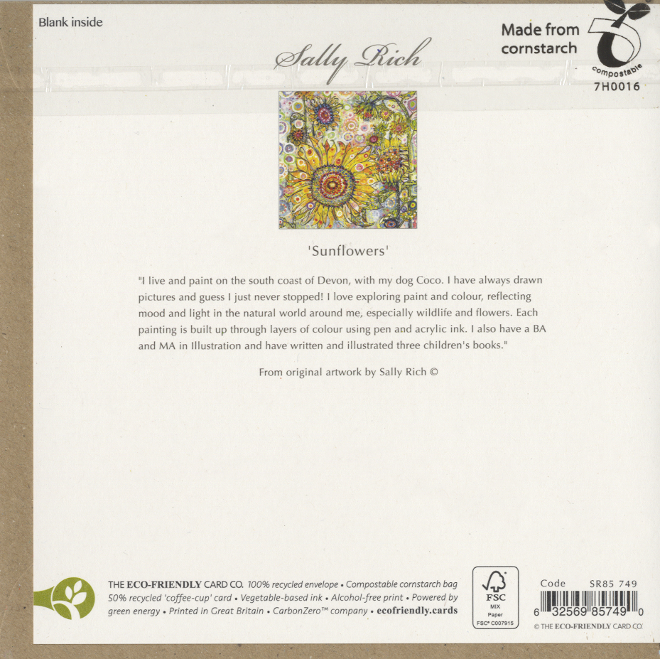 Colour flower card design rear