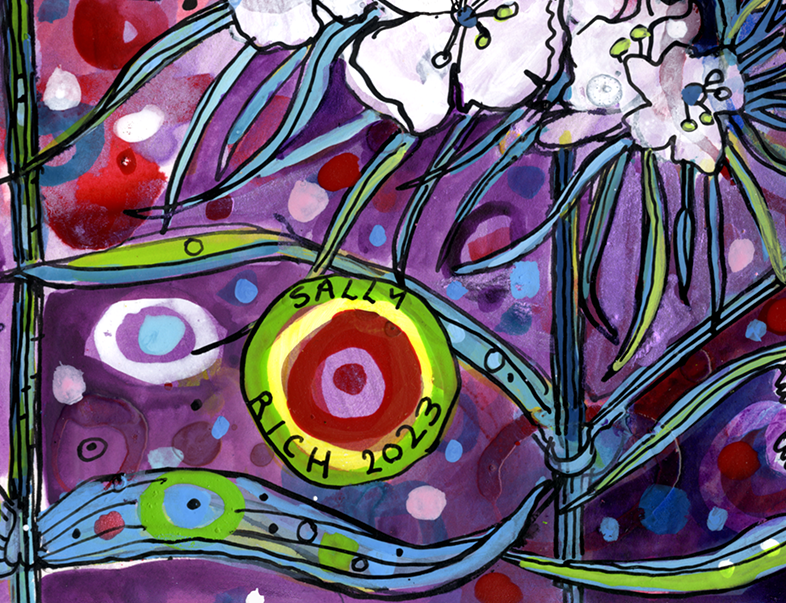 Sweet Williams with Butterflies Original