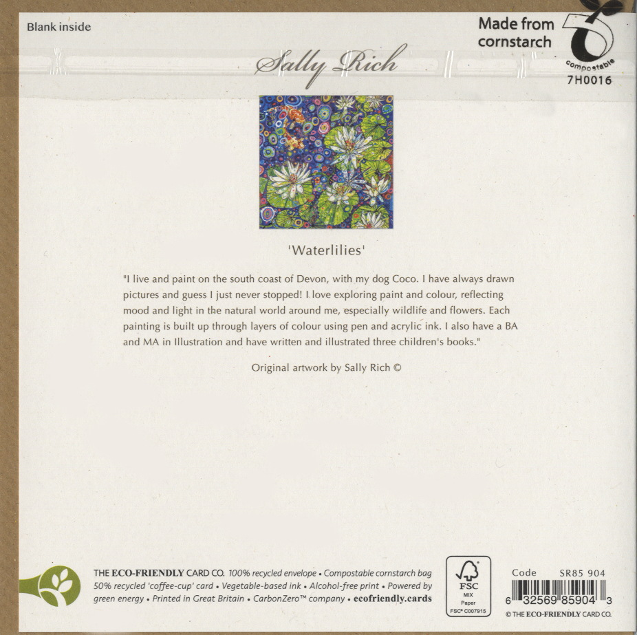 Colour flower card design rear